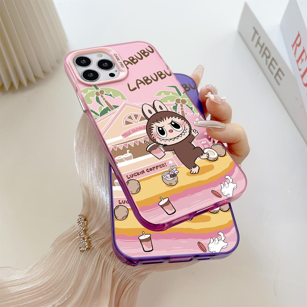 Painted Pattern Colorful Sliver Double Sided Hard Shell Shockproof Anti-fall Phone Casing for Vivo