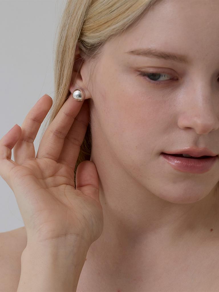 Lucore Silver 925 Modern Basic Ball Earrings