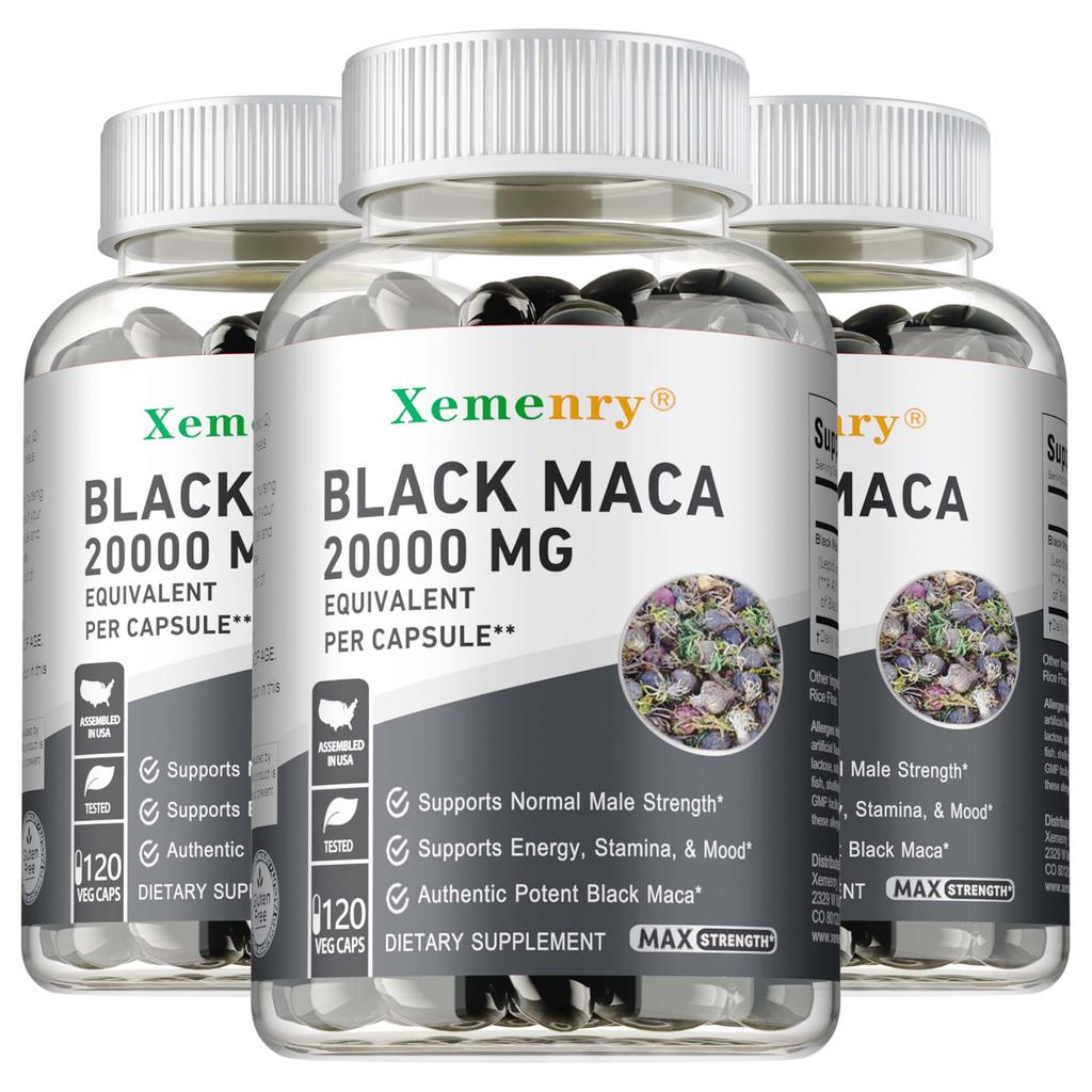 XEMENRY Cápsulas de Suplemento Dietético de Maca Negra - Energía