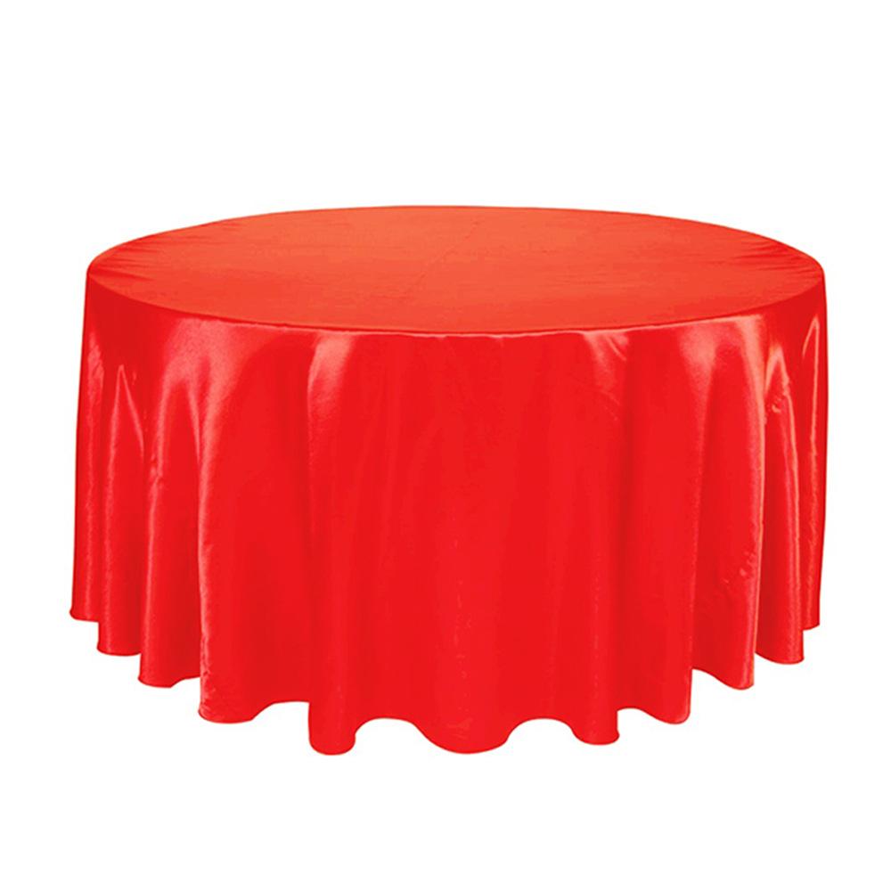 Round Satin Table Cloth Tablecloth Table Cover Overlay For Birthday Wedding Banquet Restaurant Festival Party Supply
