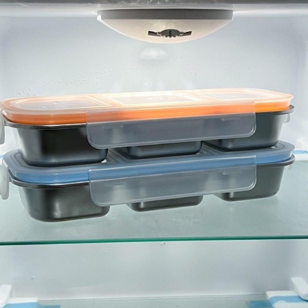 Leakproof Stainless Steel Lunch Box Reusable Fruit Food Fresh Box Seasoning Tray Camping