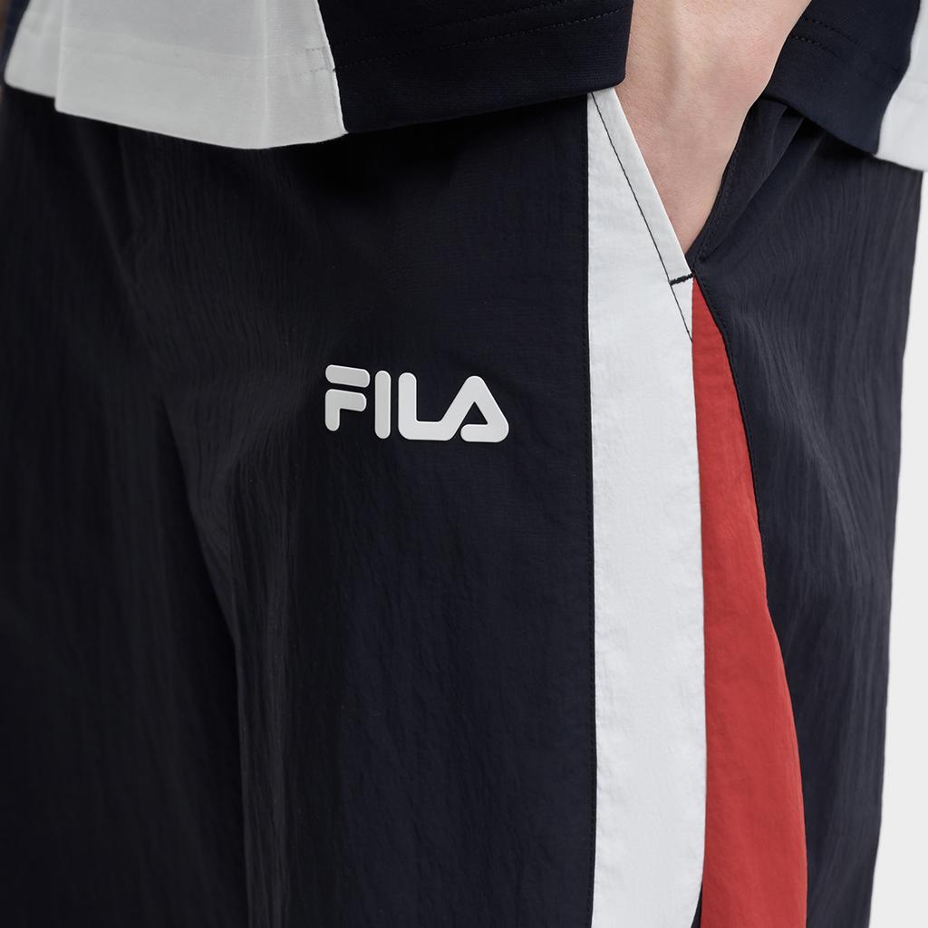 FILA Original Fashion Trend Classic Retro Sports Comfortable Versatile Loose Woven Casual Pants Men bottoms Legendary-Blue F11M629804FNV