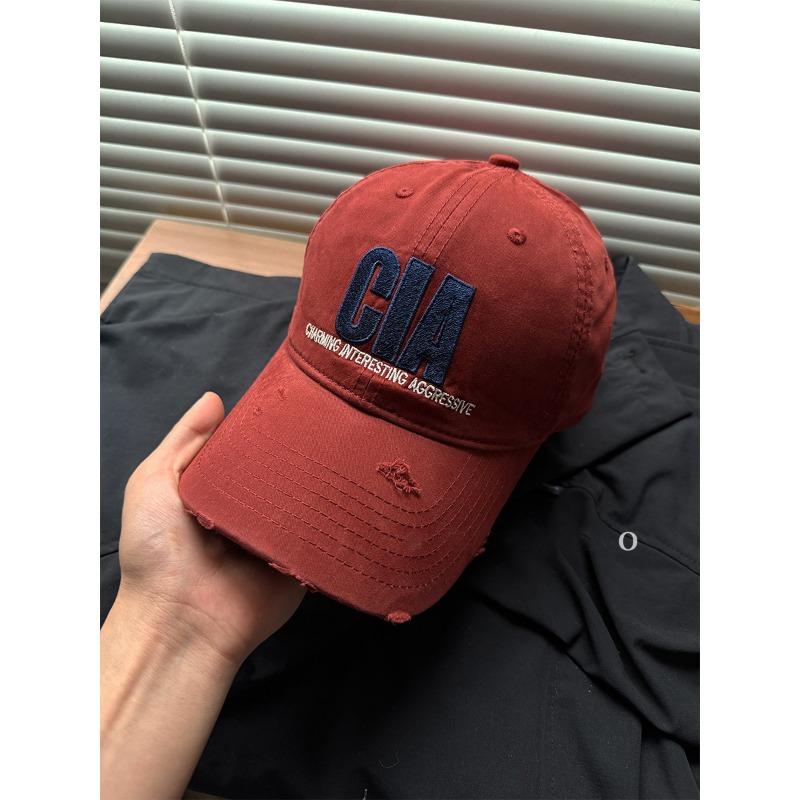 Retro bestickte Baseballkappe Damen Trendmarke breite Krempe zeigt Gesicht kleine Schirmmütze Outdoor Freizeit Herren
