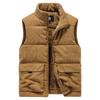 Corduroy Vest for Men In Autumn and Winter, with Thick Velvet, Stand Up Collar, Horseclip, Oversized Workwear, Vest, and Warm Cotton Jacket