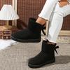 Fashion Thick Plush Platform Snow Boots Women Winter Keep Warm Fur Cotton Shoes Woman Faux Suede Slip-On Ankle Boots Padded Shoes