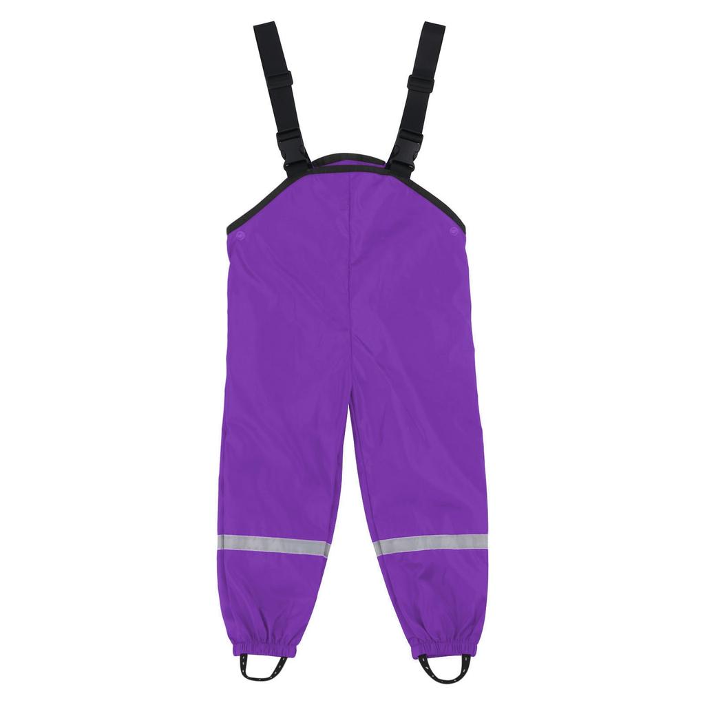Kids Waterproof Rain Pants Windproof Mud Resistant Overalls Adjustable Straps Elastic Ankles Outdoor Protective Trousers
