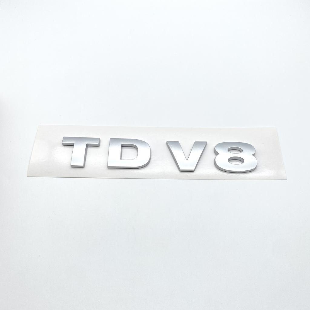 3D Stereoscopic TDV8 Chrome Black ABS Letters Emblem Car Rear Trunk Decoration Badge Sticker For SUV Car Accessories