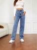 2025 Women's European & American Style Washed Denim Loose Straight-Leg Jeans for Autumn/Winter