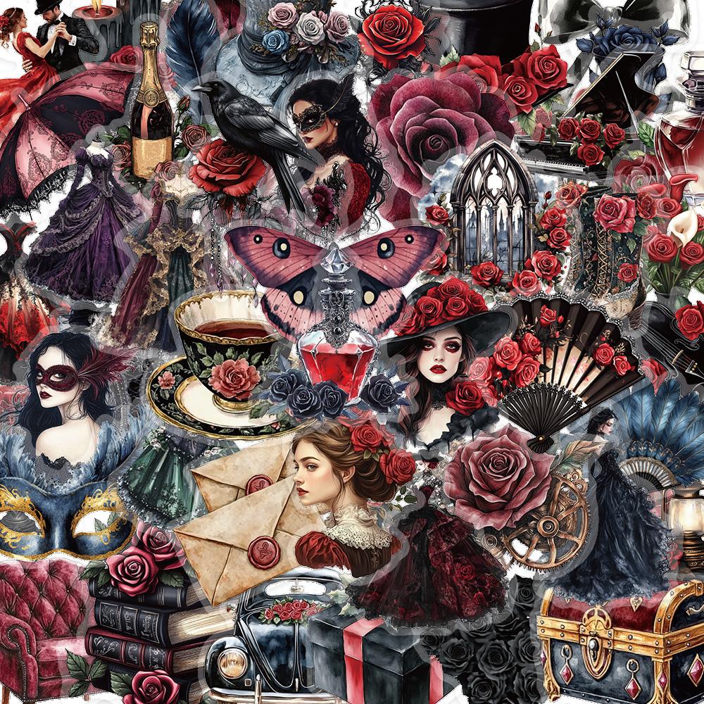 50PCS Masked Ball Graffiti Stickers Scrapbooking Collage Decoration Dance Party Guitar Mobile DIY Waterproof Stickers