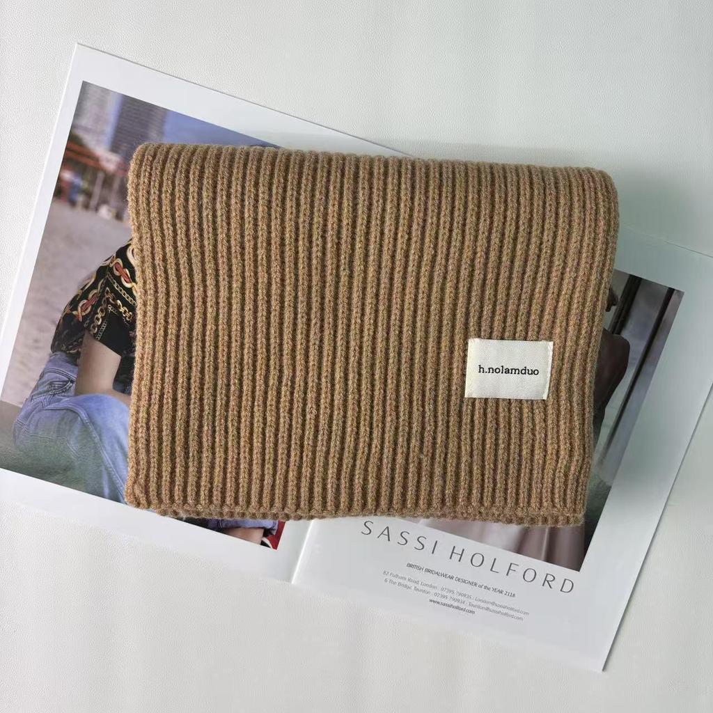 Korean Style Cozy Knitted Wool Scarf for Women - Winter Warmth with Versatile Neck Protection & Couple-Friendly Design