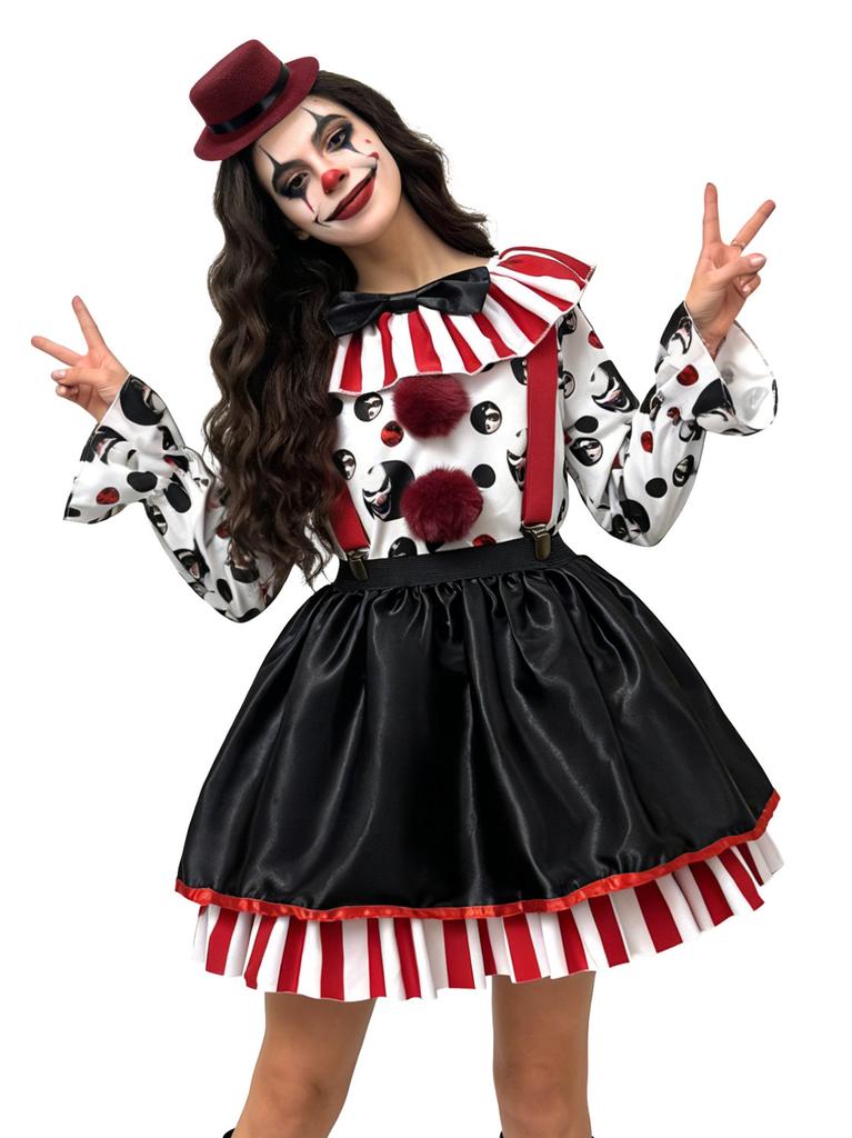 Kids Halloween Jester Costume Terrifier 2 Role Play Cos Outfit Family Party Performance Set