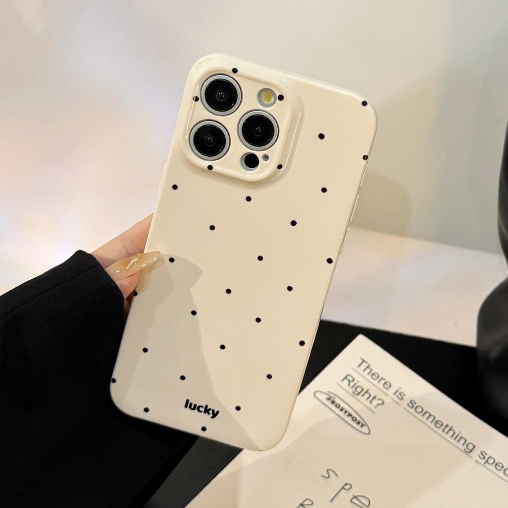 Simple Polka Dot Suitable for Iphone15pro Max Phone Case  Apple 14 Film Soft 13 All Inclusive 16 Personalized