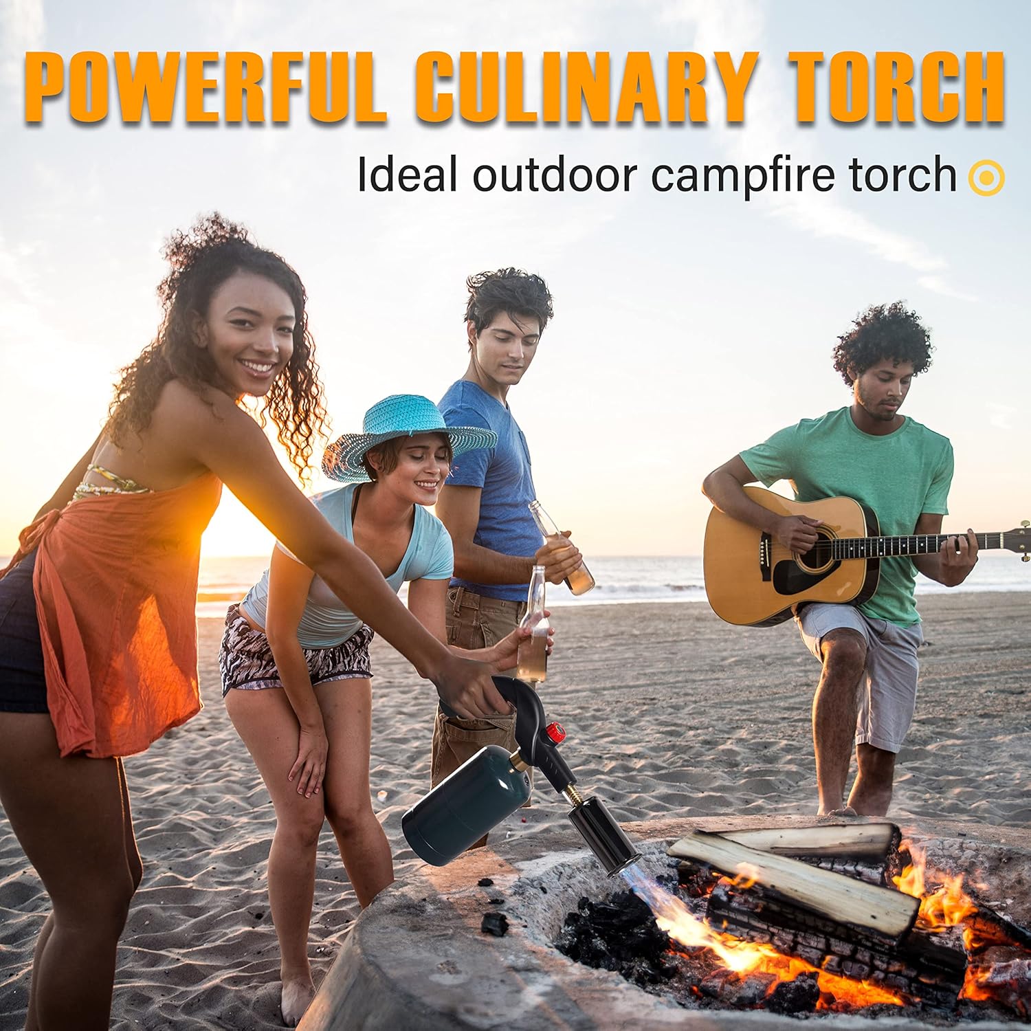 RAVS МОЩНАЯ Пропановая горелка, Обжигающая горелка для су-вида, стейка, гриля BBQ, Кухонная газовая горелка, Ручная горелка для BBQ, Розжиг костра