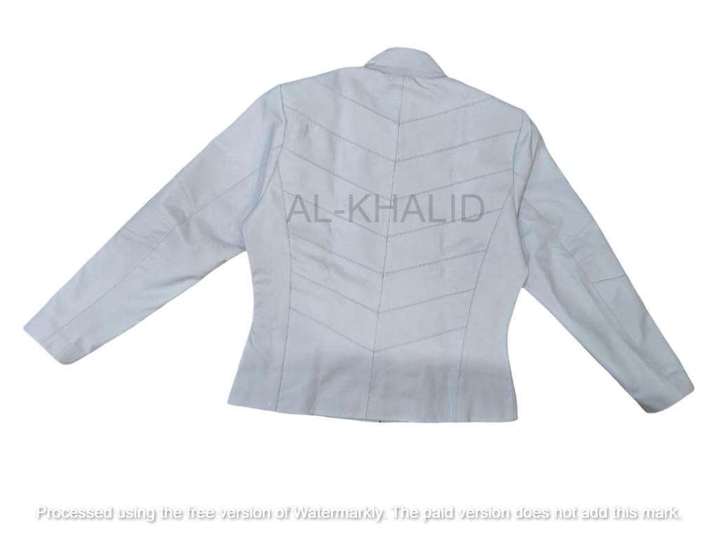 Women Jacket White Handmade Lambskin Leather Genuine Biker Motorcycle Stylish