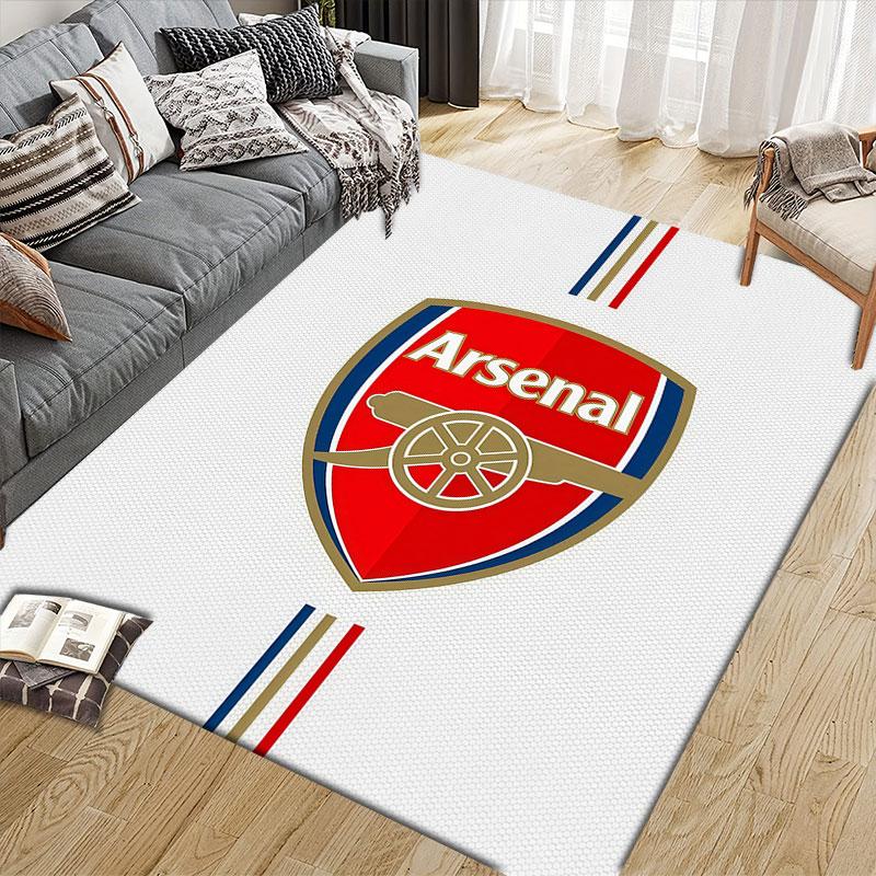 Arsenal Flanellmönstrad Matta, Hemsoffa Dekoration för Vardagsrum & Sovrum, Halkfri Lekflanell Golvmatta för Spelrum