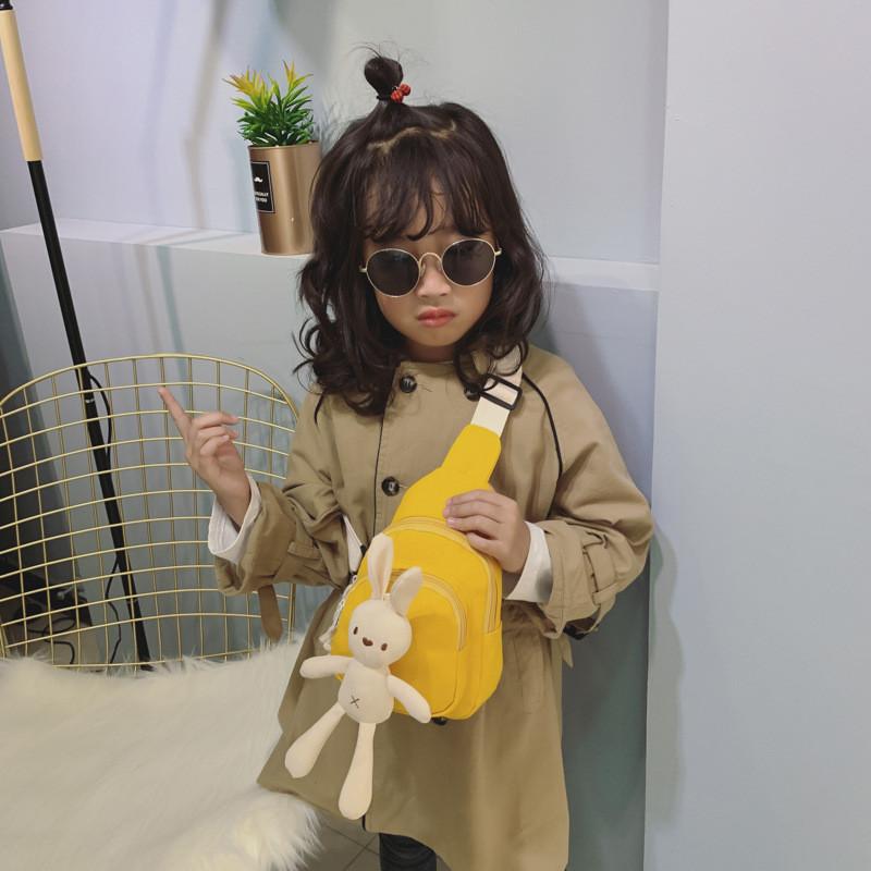 Adorable Cartoon Rabbit Waist Bag For Kids Stylish Trendy Canvas Crossbody Bag