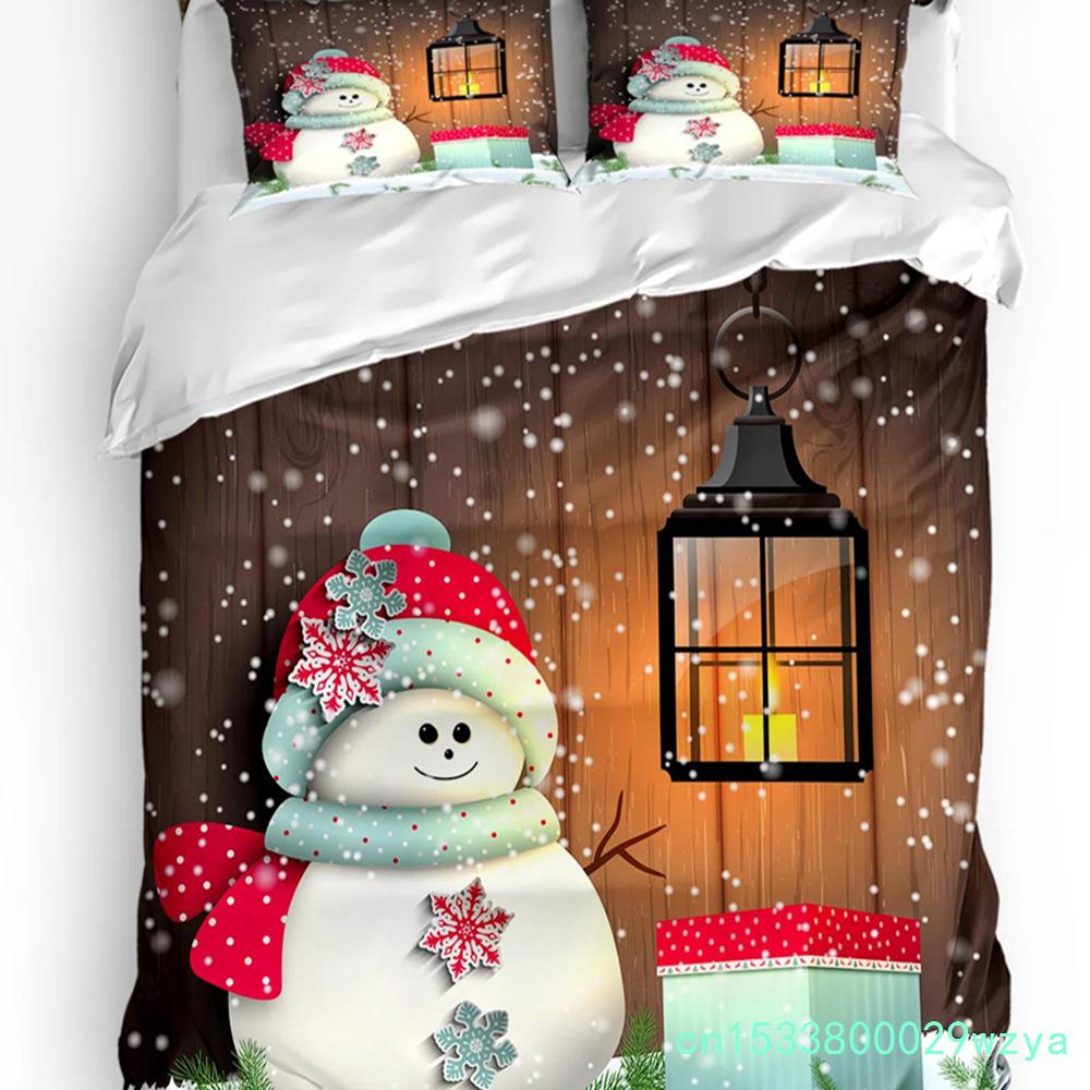 Christmas Tree Red Car Snow Art Duvet Cover Bed Bedding Set Home Textile Quilt Cover Pillowcases Bedroom Bedding Set No Sheet