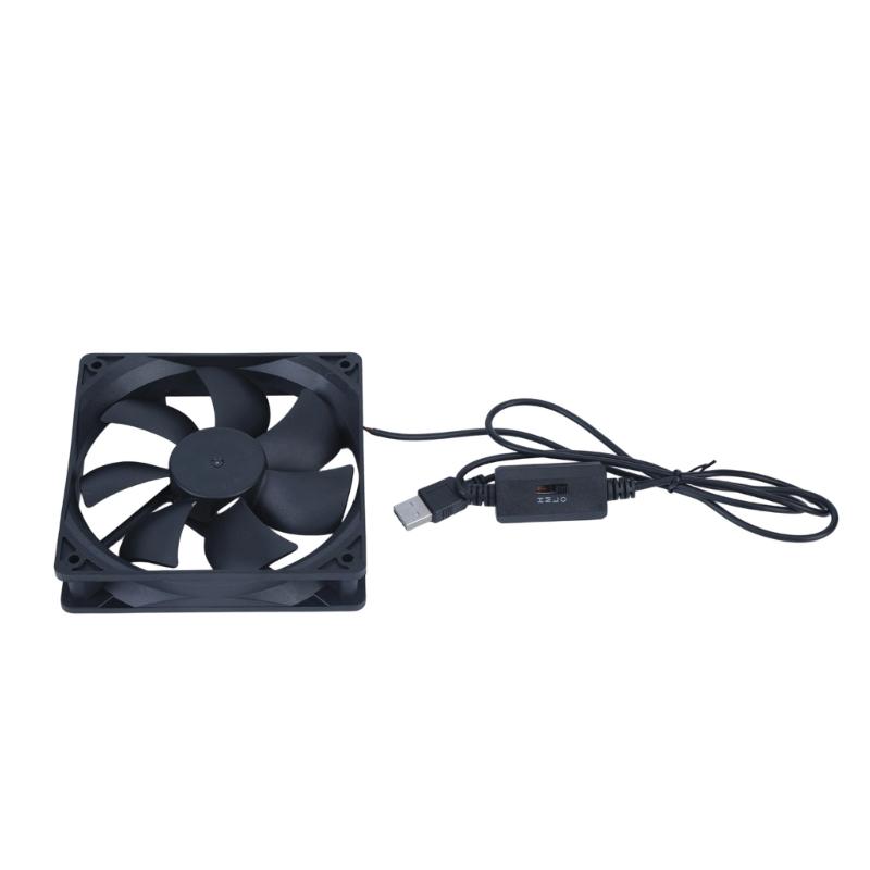 Three Speed USB Ventilation Fan, Compact Inline Exhaust Airflows for Bathroom Kitchen 3D Printer Enclosures and Greenhouse