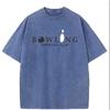 Unisexs  Summer Washed Vintage Short Sleeve g  Pure Cotton LooseFitting Bowling Pattern TShirt