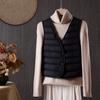 Piumino, gilet, fodera a V da donna, nuovo modello autunnale corto leggero e sottile con gilet termico
