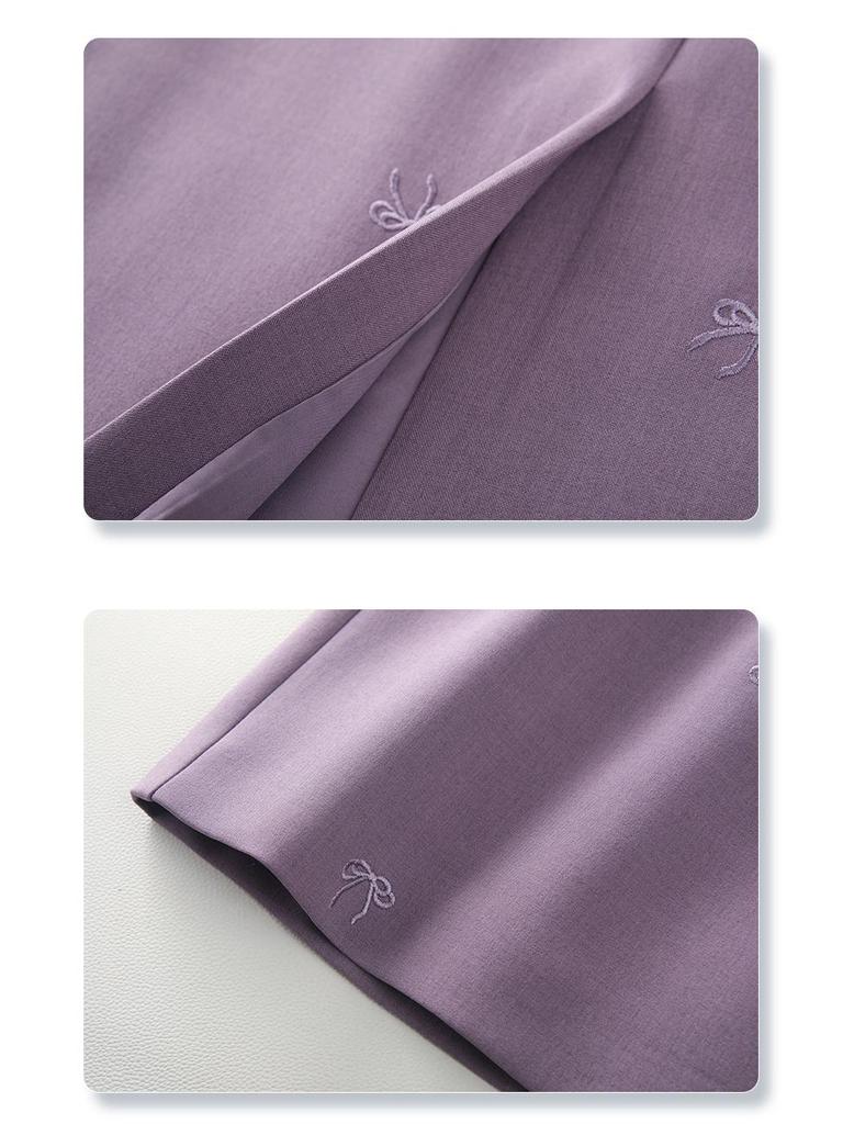 Damen Lila High-Waist Bodycon Midi-Rock - 2025 Slim Fit Gerader Frühlingsstil