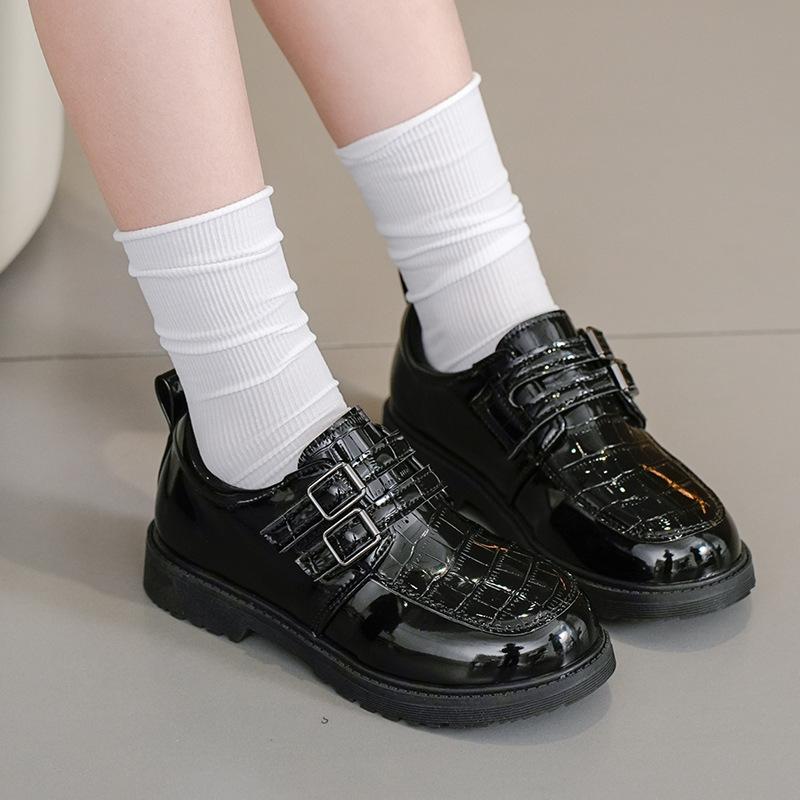 Jungen Lederschuhe Britischer Stil Kinder Uniformschuhe Schwarz Glänzend 2025 Neu Kinder Aufführung Formelle Schuhe Weiche Sohle Rutschfest