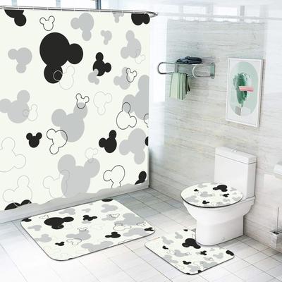 Mickey Anime Shower Curtain Cute Bath Waterproof Curtains For Living Room Luxury Set Screen Bathroom Accessories Sets