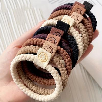 5 Stück Minimalistisches Twist Haargummis Set Weiche Hochelastische Haarringe Lässige Vielseitige Pferdeschwanz Haargummis