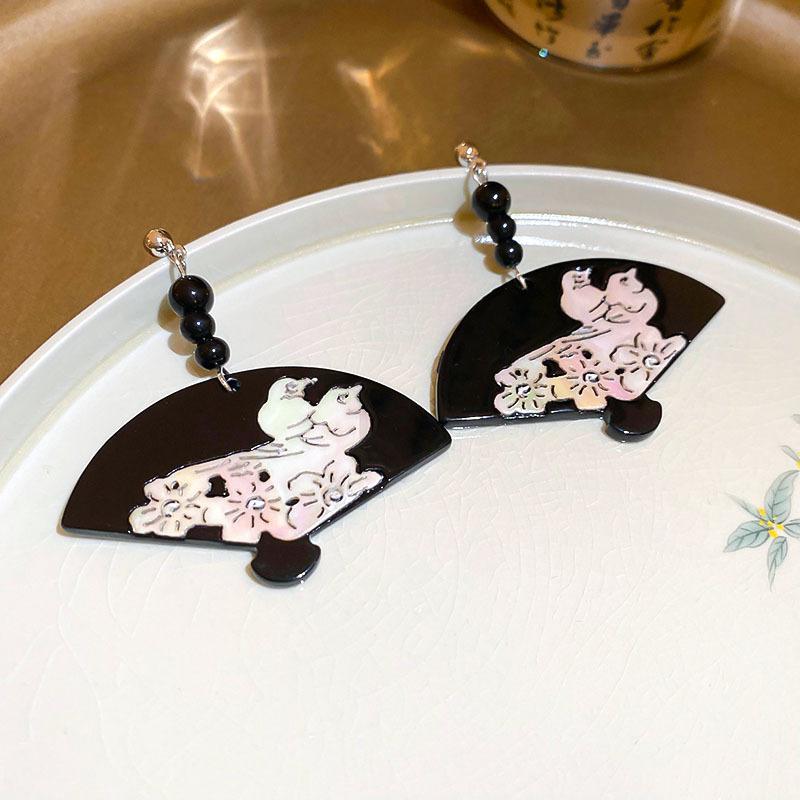 Boucles d'oreilles Guofeng Aiguille d'argent Zircon Franges Rétro Luxe Léger Haut de gamme Boucles d'oreilles Puces Niche Polyvalentes