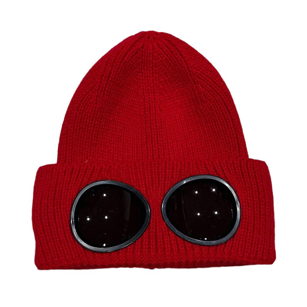 Fun Skull Hat Knit Hat with Decorative Goggles Hat Pullover Unisex Hat Skull Caps 2000s for Outdoor Activity