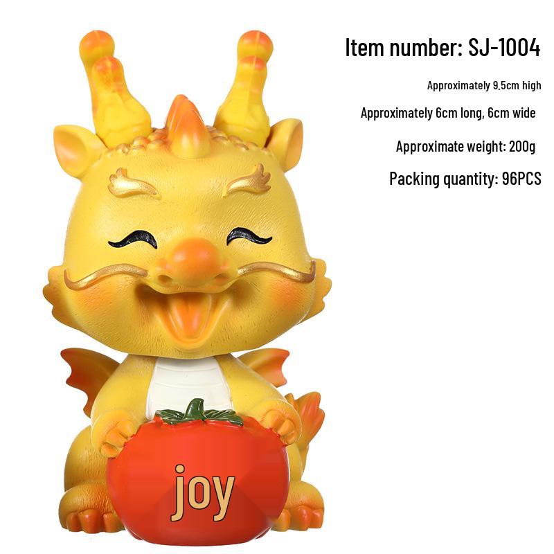 New Year Dragon Shaking Head Figurine - Cute Cartoon Dragon Desktop Decor