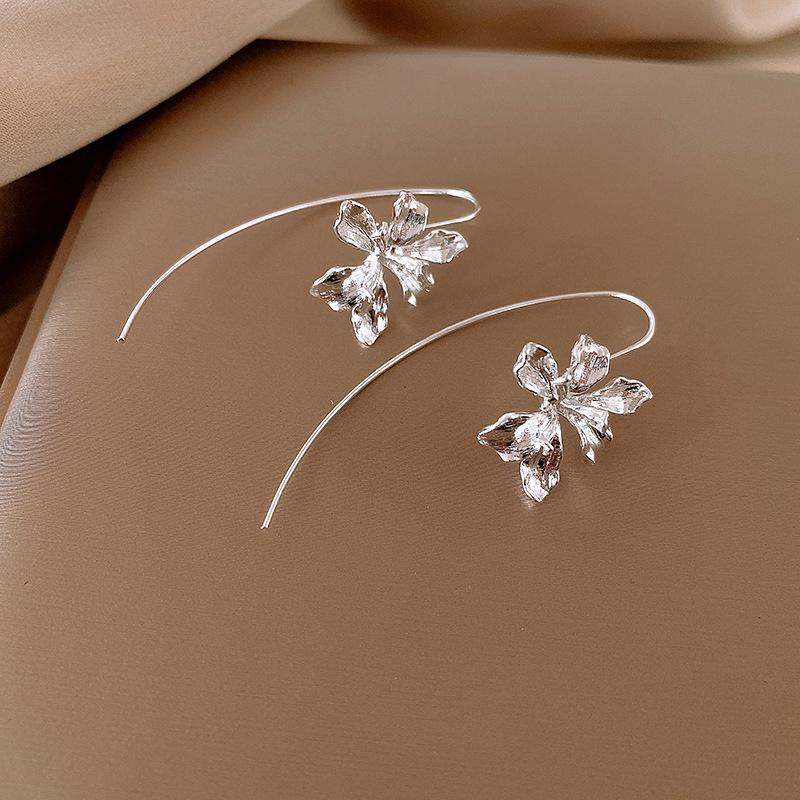 Новые китайские серьги-цветы ириса с фениксом, сексуальный крючок для уха, серьги в стиле ретро, легкая роскошь.