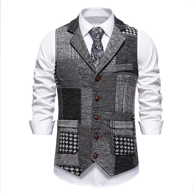 Men's European Medieval Retro V-Neck Business Casual Vest