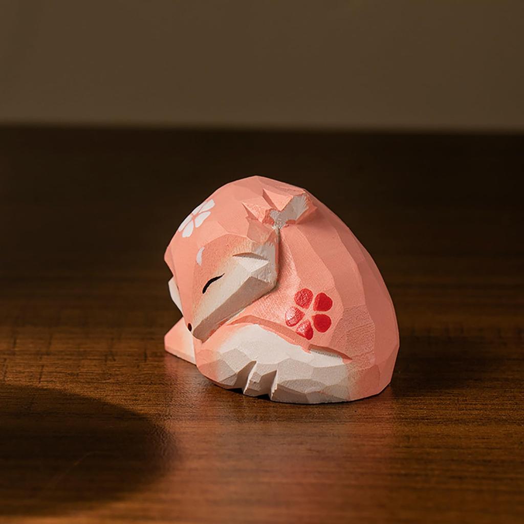 RemeeHi Wooden Handmade Wood Scandinavian Shiba Inu Husky Wooden Goose Wooden Fox Stylish Decorative Friendship Celebration New Birthday Cute Loyal