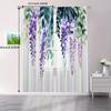 Set Of 2 All Season Wisteria Blue Vine Curtains Polyester Living Room Dining Bedroom Windows Doors Curtain Light Filtering For Sitting Made With Rod