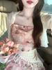 Summer new dress niche French supplement rules suspender skirt sweet Korean version floral fluffy princess dress