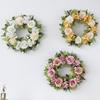 Practical Handmade Silk Rose Wreath with Leaf Portable Accessory for Weddings and Home Decoration Florals Garlands