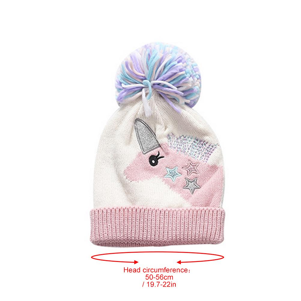 Kids Winter Knitted Hat Gloves Set Cartoon Dinosaur Knit Warm Beanie with Pompom Gifts for Boys Girls