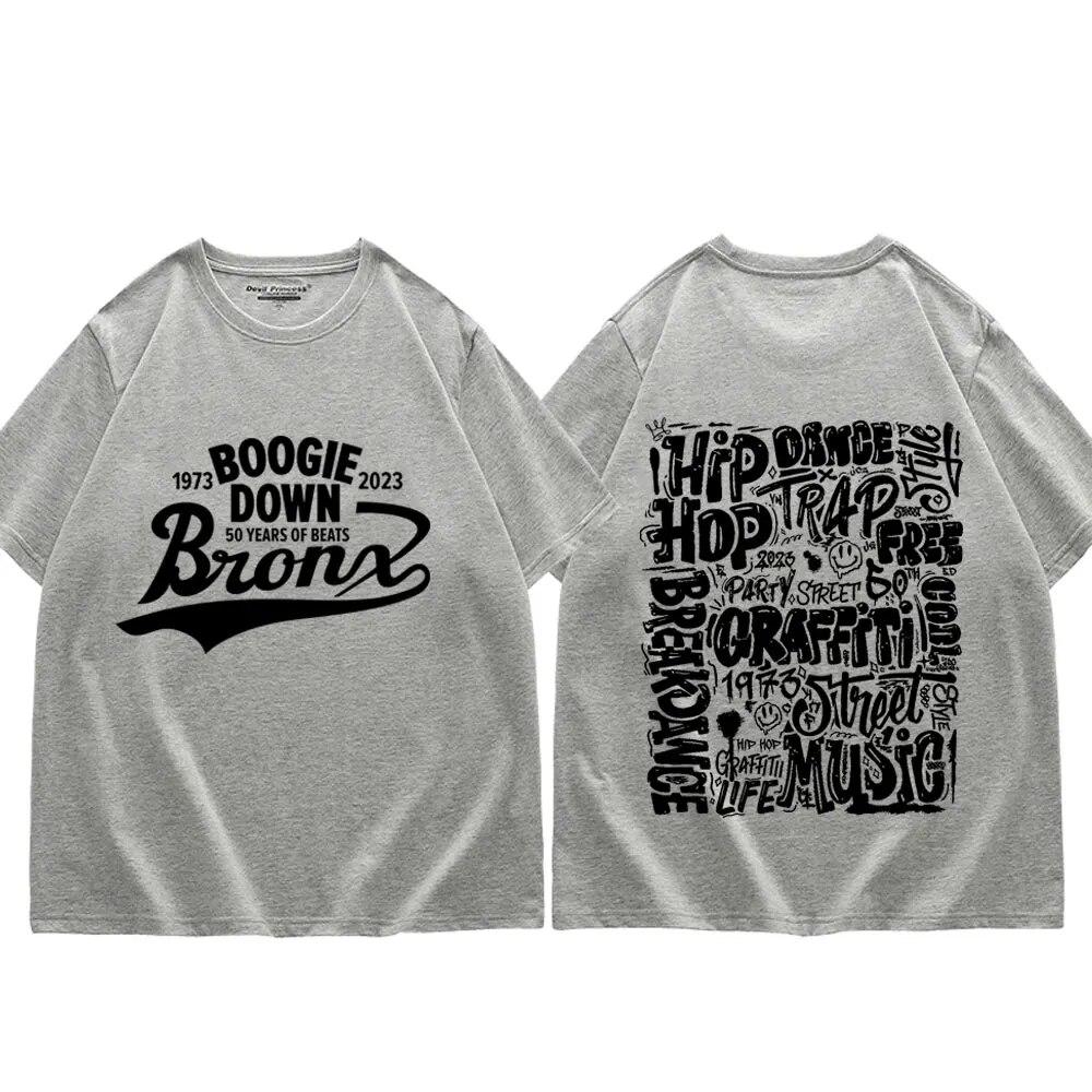 Hip Hop 50 Years Graffiti Print T Shirt Unisex Women Fashion Limited Edition T-shirt High Quality Pure Cotton Oversized T-shirts