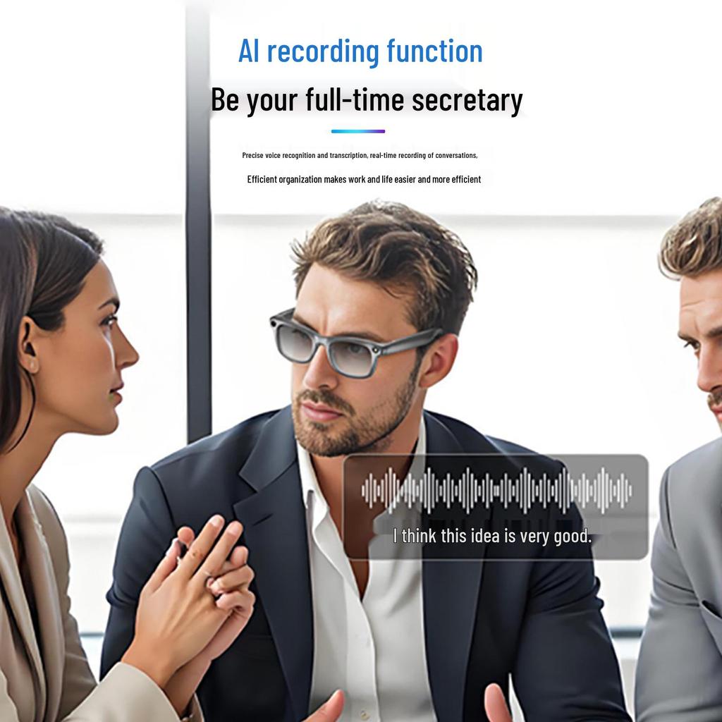Smarte Navigationsbrille mit 800W HD-Kamera, KI-Videoübersetzung, Bluetooth und Aufnahmeerkennung