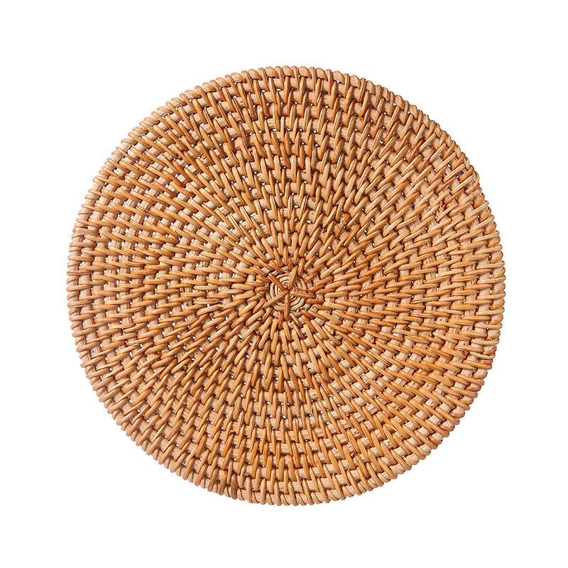 Pure Handmade Autumn Rattan Vietnamese Rattan Pad Set Anti-scalding Coaster Pot Pad Heat Insulation Pad Wooden Storage Tea Set Pad