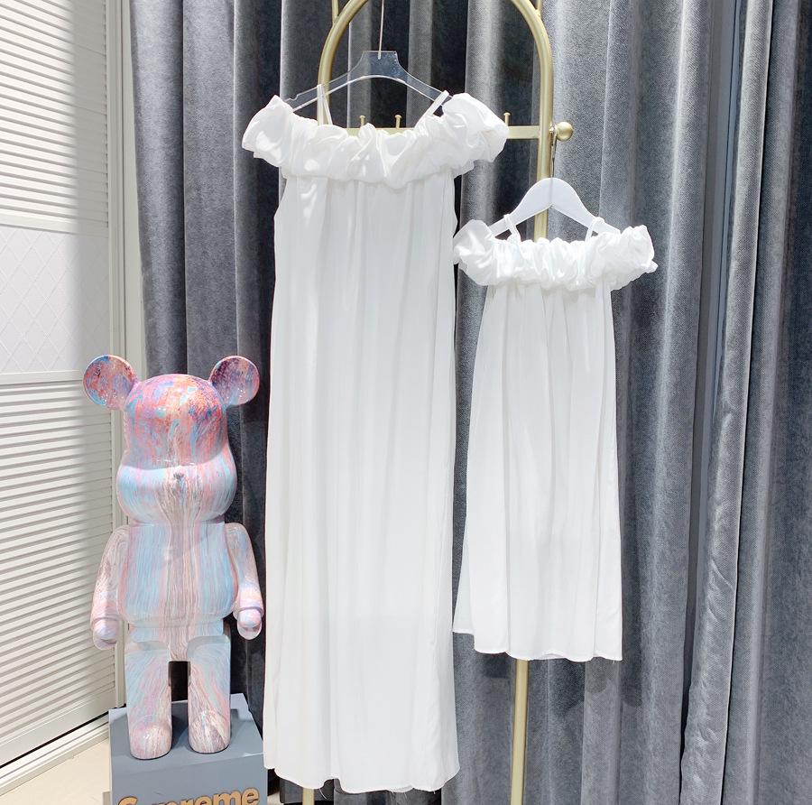 2023 Summer Off-Shoulder Mother-Daughter Suspender Beach Dress