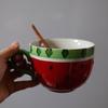 Watermelon Ceramic Relief Fruit Shaped Plate Cake Inventory Heart Plate Breakfast Cup Large Capacity Cup Rice Bowl