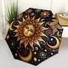1pc Sun, Celestial, Mandala Umbrella with Plastic Handle,Compact & Stylish,Suitable for All Seasons YS331069