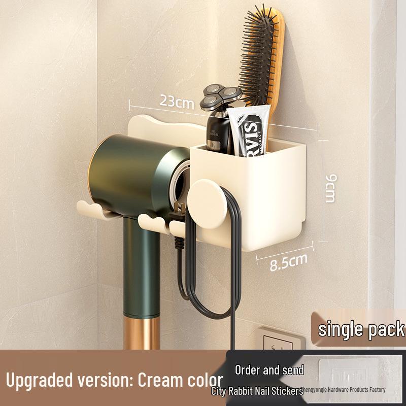 Stanzfreier Haartrocknerhalter zur Wandmontage für die Aufbewahrung im Badezimmer