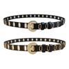 New Women's Wide Buckle Belt with Large Metal Eyelets - Korean Fashion for Jeans