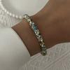Retro New Trend Enamel Dropped Glaze Flower Texture Bracelet for Women Unique Design Evil Eye Floral Zircon Bangle Party Jewelry