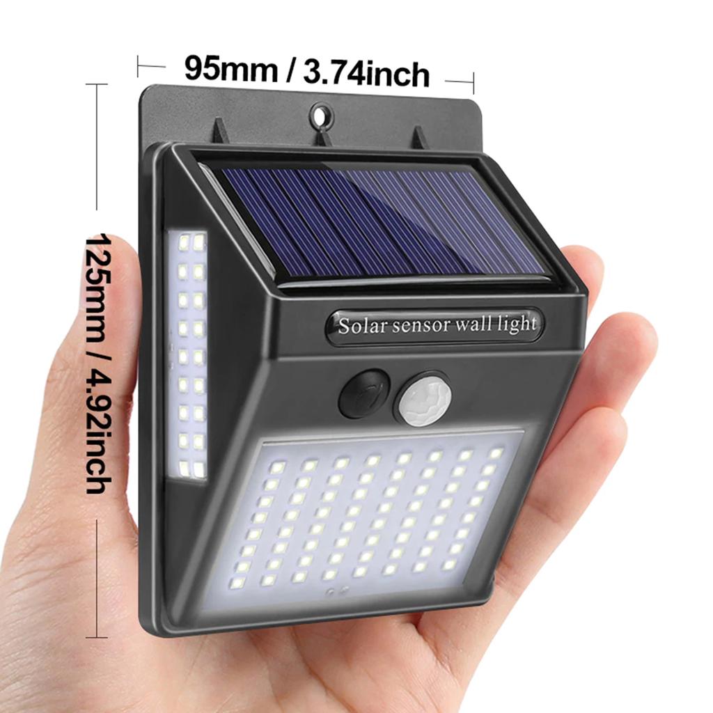LED Solar Light Sensor Wall Lights 100pcs LED Beads IP65 Waterproof Solar Powered PIR Motion Sensor Energy Saving Night
