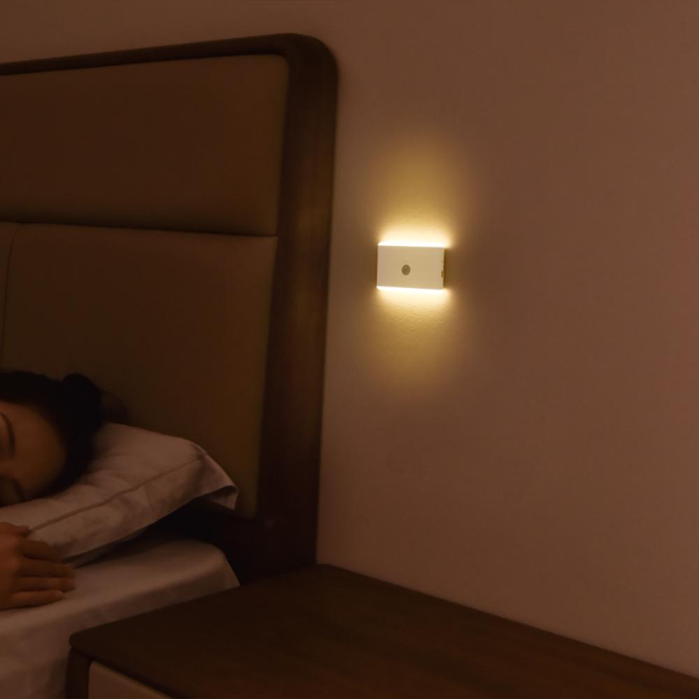 LED Motion Sensor Night Light 3 Modes Stair Lamp Dimmable Lighting with Battery for Indoor Bedroom Cabinet Gift Camping Decor