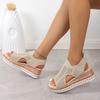 Women Wedges Sandals New Summer Plus Size Comfortable Shoes for Women Knit Elastic Slip On Lightweight Walking Sandals Women